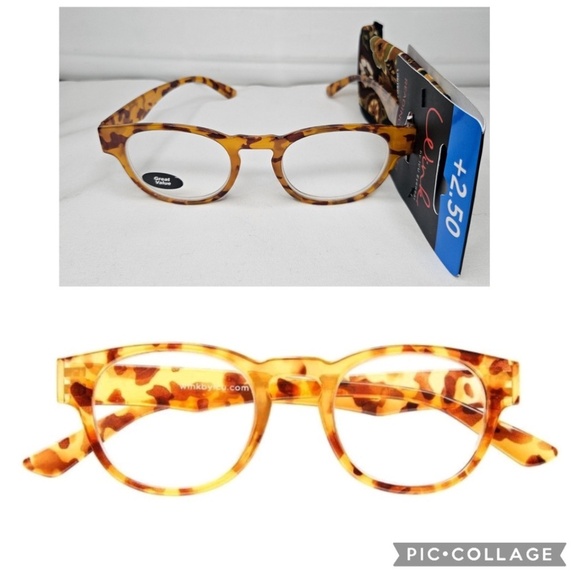 New Womens Wink ICU Eyewear Rocklin Tortoise Reading Glasses With Case +2.50 - Picture 1 of 11